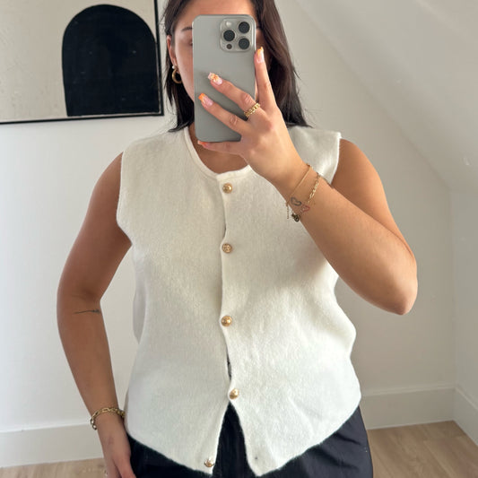 Cardigan bouton doré